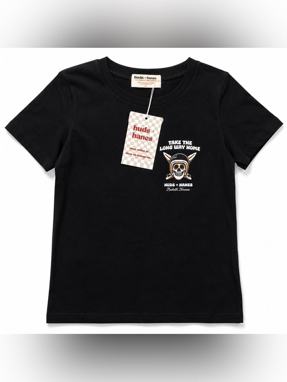 Kids Black Graphic Tee - 'Take The Long Way Home'